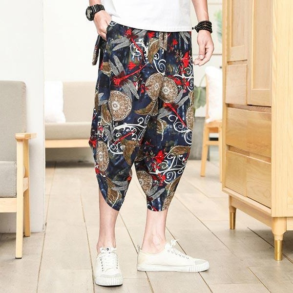 Pantalon traditionnel japonais motifs abstraits