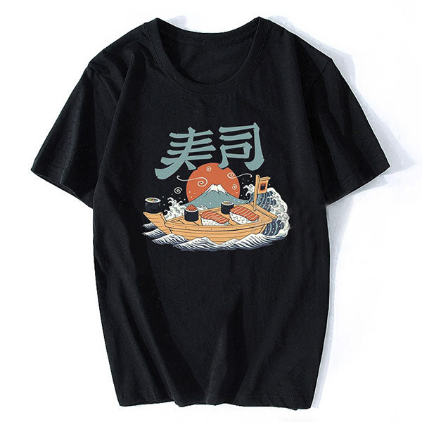 T-shirt japonais bateau de sushis