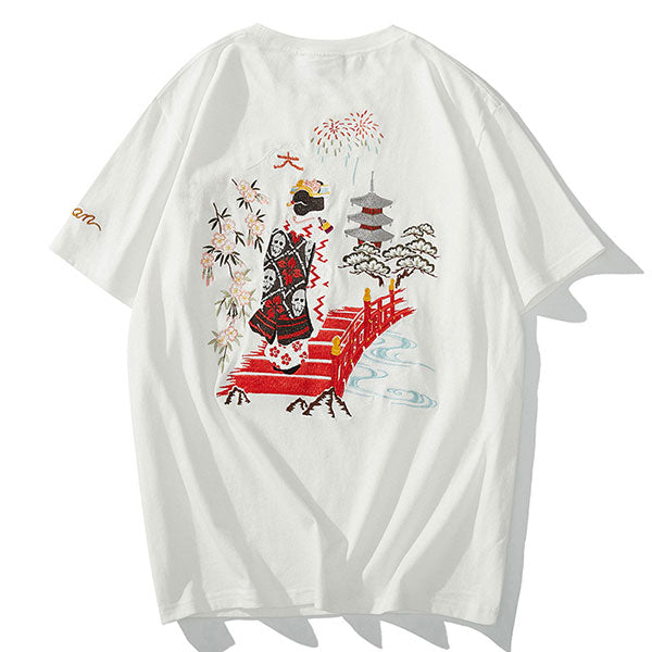 T-shirt paysage japonais Geisha