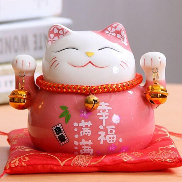 Chat Maneki Neko clochettes rose-0.jpg