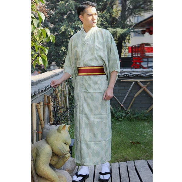 Kimono Homme Vert Japon Traditionnel