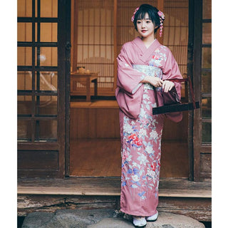 Kimono japonais femme rose pastel