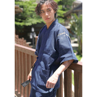 Jimbei japonais pour homme bleu