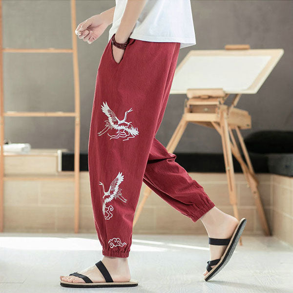 Pantalon pour homme motif grues japonaises-0.jpg