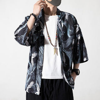 Veste Kimono Homme Envol de Grues