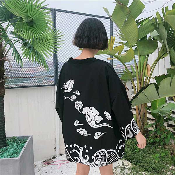 Veste Haori japonais pour femme Kumo