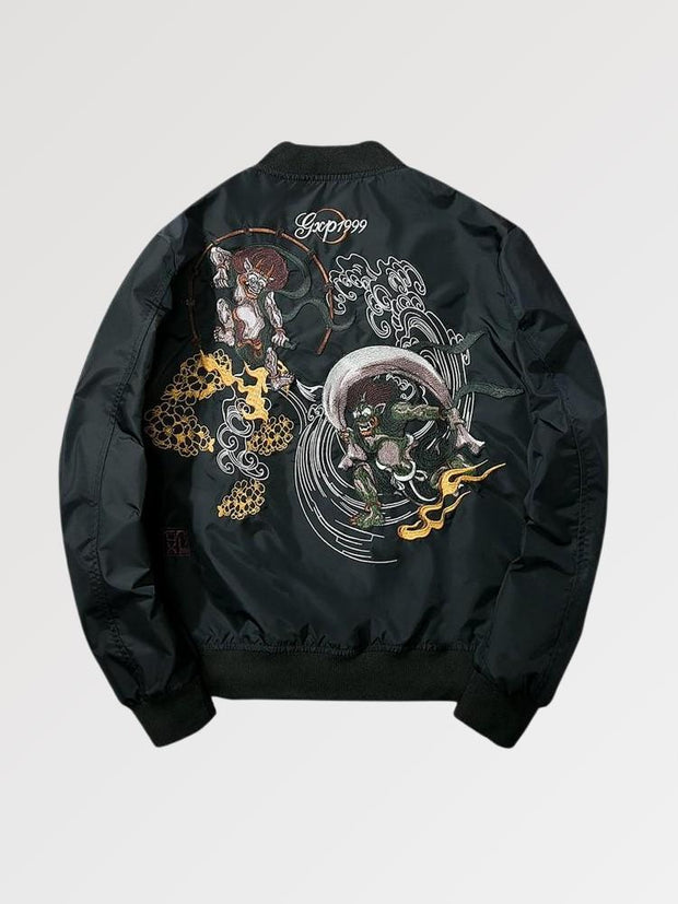 Sukajan japonais brodé Fūjin & Raijin