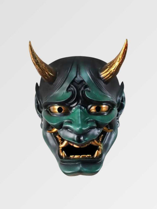 Masque japonais traditionnel démon Hannya vert-0.jpg