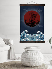 Tableau japonais nuit de la carpe koï-2.jpg
