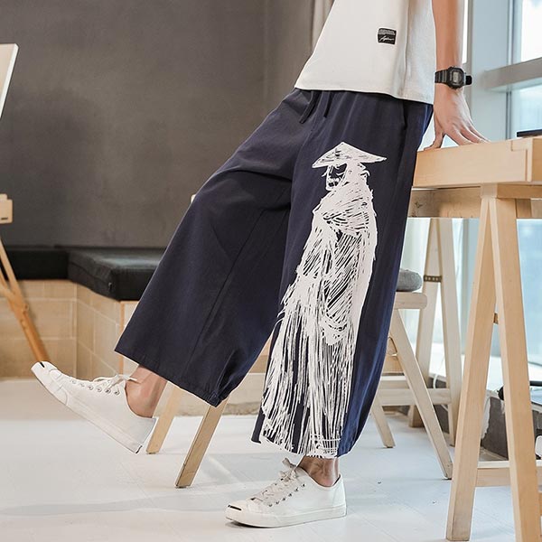 Pantalon japonais large imprimé samouraï-7.jpg