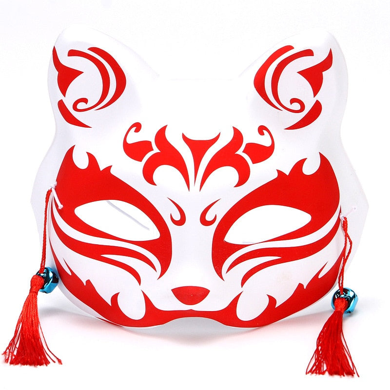 Masque de Kitsune japonais à clochettes