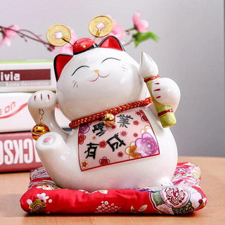 Tirelire Maneki Neko artiste pièces porte bonheur