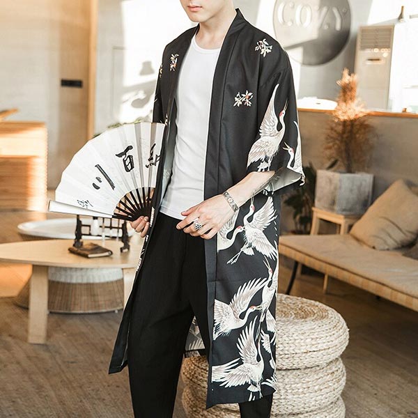 Veste Kimono Longue Motifs Grues-1.jpg