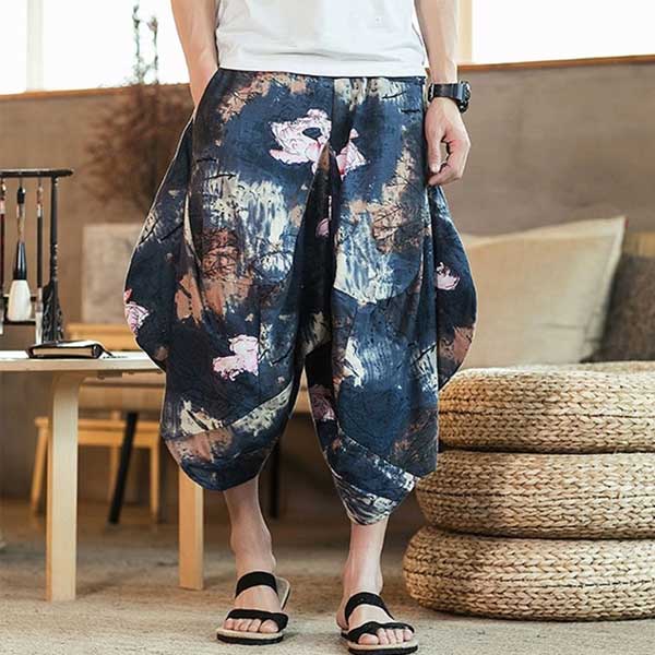 Pantalon traditionnel japonais imprimé