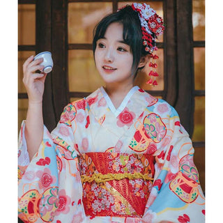 Yukata traditionnel japonais coloré femme