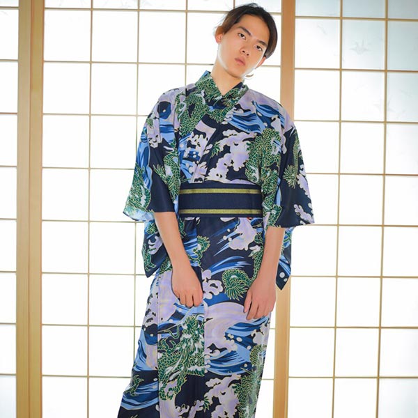 Kimono Homme Dragon Flots