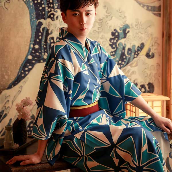 Kimono Homme Géométriques Bleutés-0.jpg