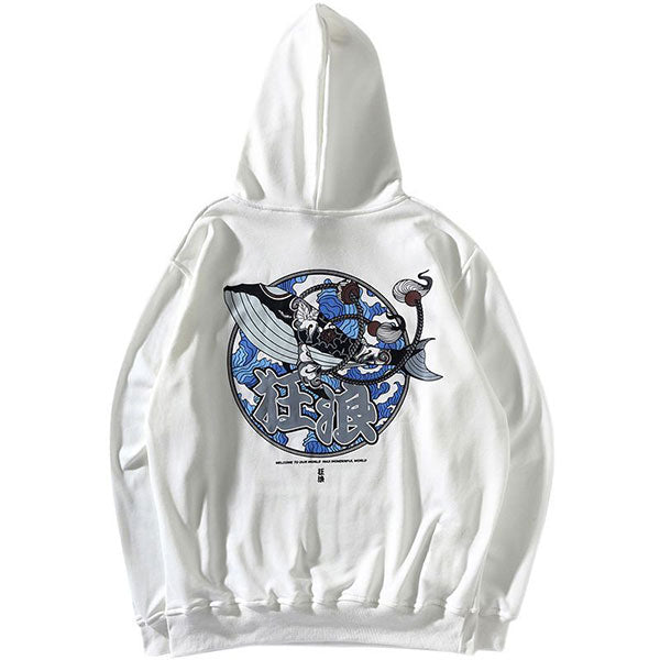 Sweat japonais baleine fleurie