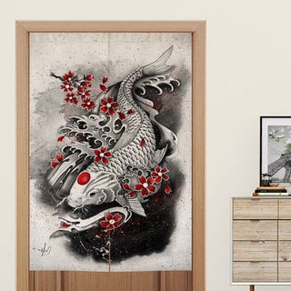 Noren japonais carpe koï majestueuse