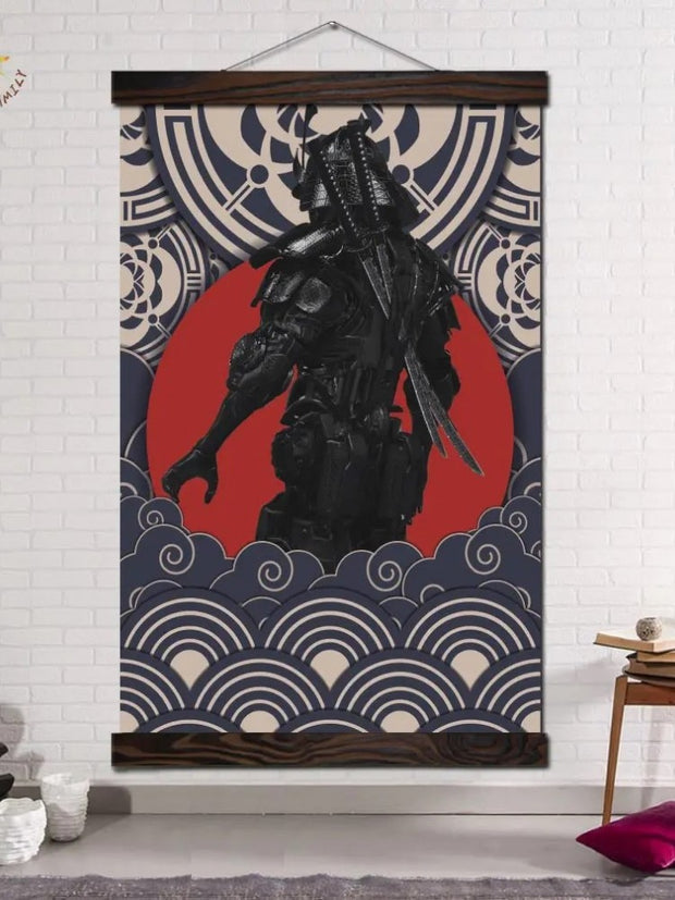 Tableau japonais guerrier samouraï