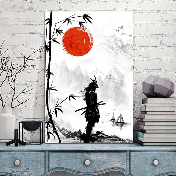 Tableau japonais samouraï solitaire-0.jpg