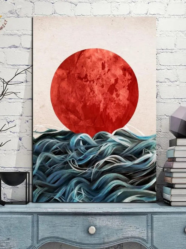 Tableau japonais soleil levant moderne-1.jpg