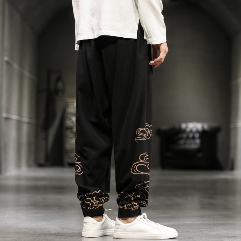 Pantalon large pour homme motifs japonais Kumo-2.jpg