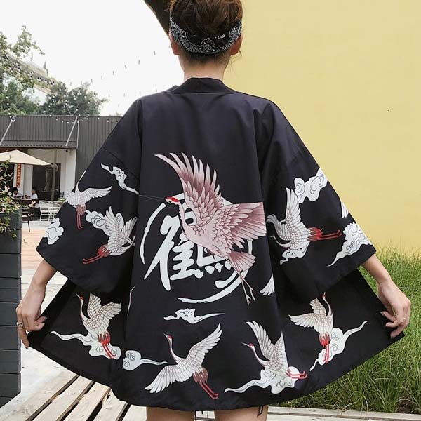 Haori japonais grues pour femme