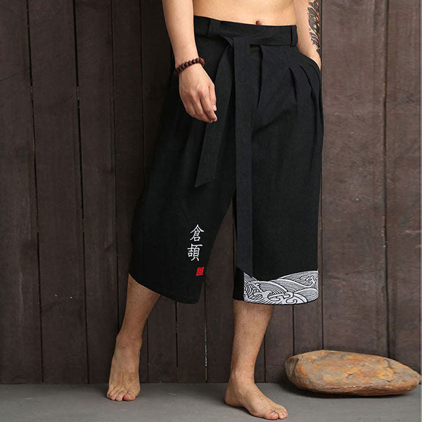 Pantacourt pour homme motifs japonais