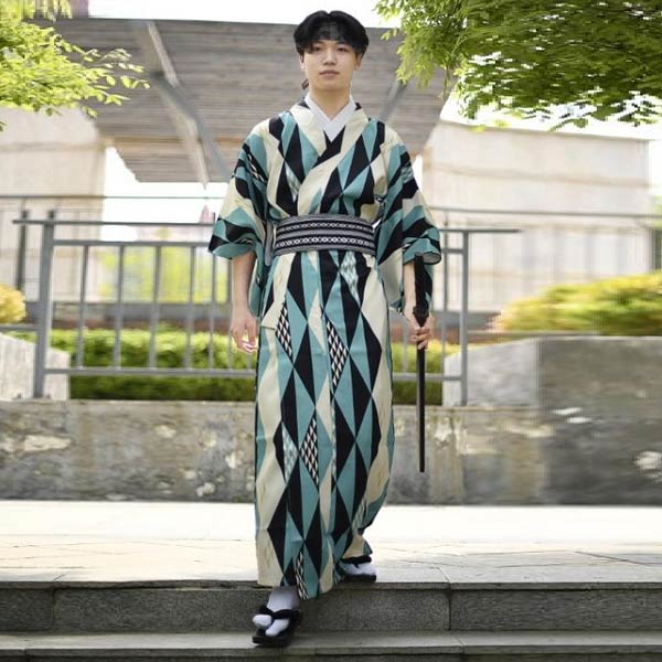 Kimono Homme Traditionnel Géométrique