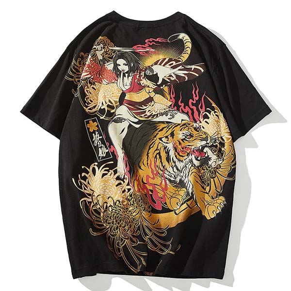 T-shirt guerrière japonaise et son tigre-0.jpg