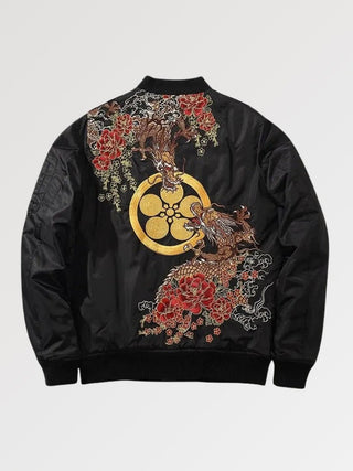 Sukajan japonais dragon fleuri