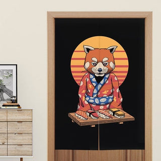Noren japonais maître panda roux
