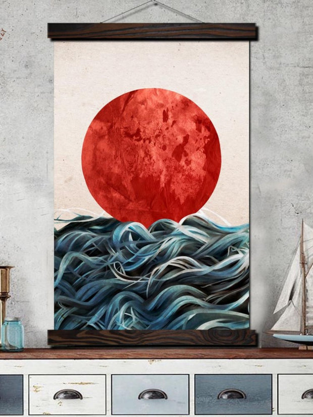 Tableau japonais soleil levant moderne-2.jpg