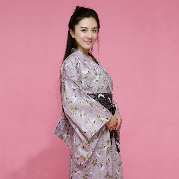 Yukata japonais rose motifs grues-2.jpg