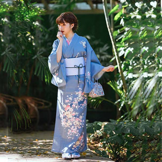 Kimono japonais Sakura bleu