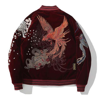Veste Sukajan en velour phoenix