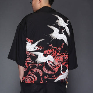 Veste Kimono Grues blanches