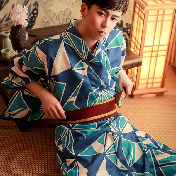 Kimono Homme Géométriques Bleutés-1.jpg
