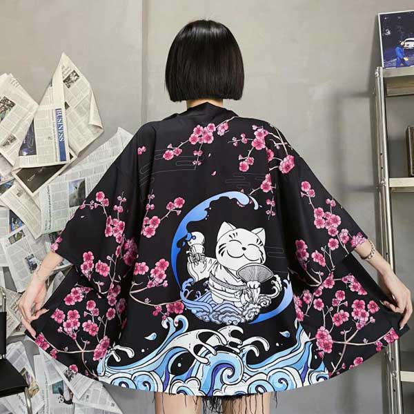 Kimono Haori Sakura et Maneki Neko