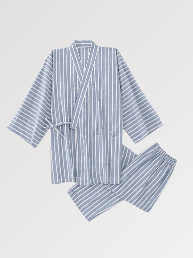 Jinbei japonais épais rayé pantalon-0.jpg