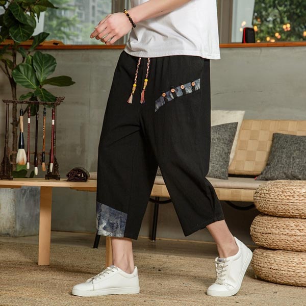 Pantacourt japonais ample pour homme