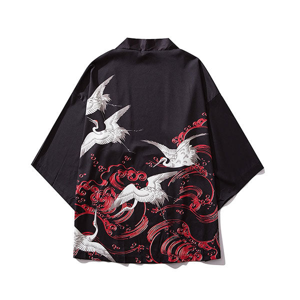 Veste Haori pour femme Akai Tsuru-3.jpg