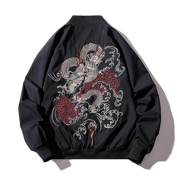 Blouson Sukajan style bomber broderie dragon