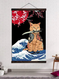 Tableau toile japonaise Neko et Katana-0.jpg