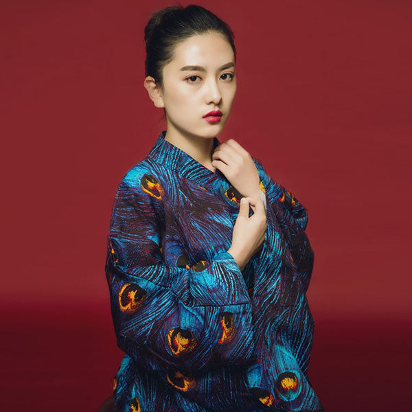Kimono japonais femme imprimé paon-3.jpg