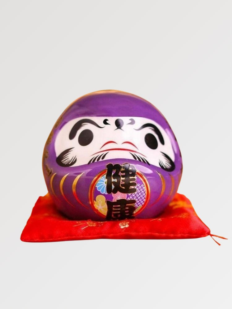 Tirelire Daruma en céramique violet