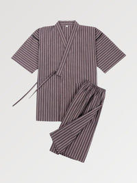 Jimbei traditionnel japonais rayé pêche-2.jpg