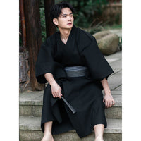 Kimono Homme Noir Manches Amples-3.jpg