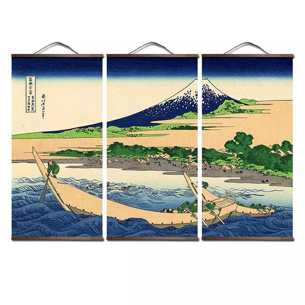 Tableau triptyque estampe japonaise Tōkaidō